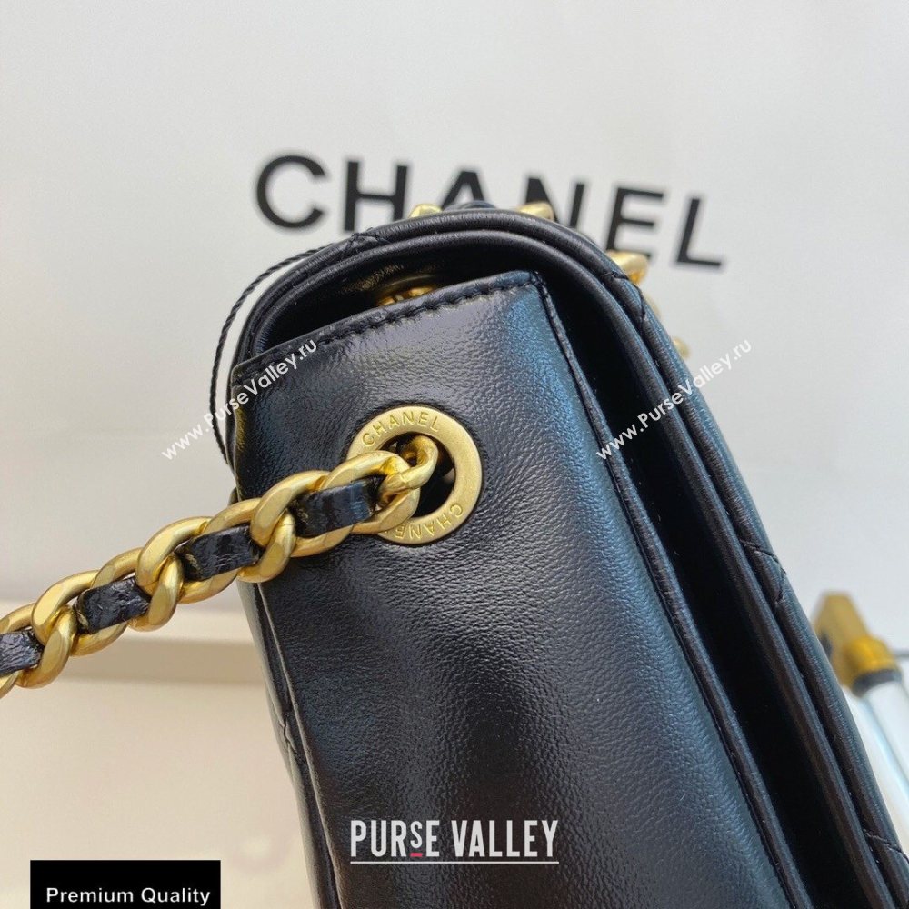 Chanel Shiny Lambskin Flap Bag AS1977 Black 2020 (smjd-20091732)
