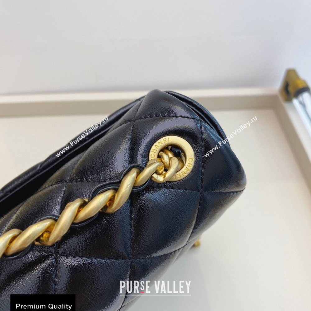 Chanel Shiny Lambskin Flap Bag AS1977 Black 2020 (smjd-20091732)