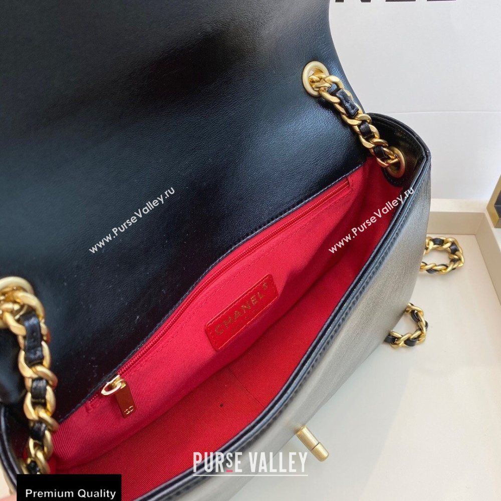 Chanel Shiny Lambskin Flap Bag AS1977 Black 2020 (smjd-20091732)