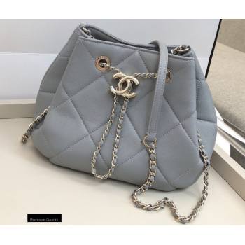 Chanel Quilted Small Drawstring Bucket Bag AS1801 Gray 2020 (smjd-20091706)