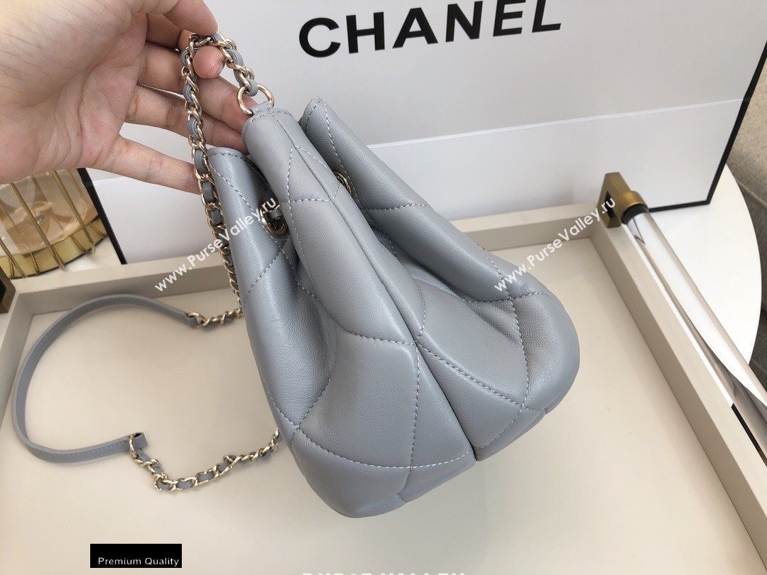 Chanel Quilted Small Drawstring Bucket Bag AS1801 Gray 2020 (smjd-20091706)