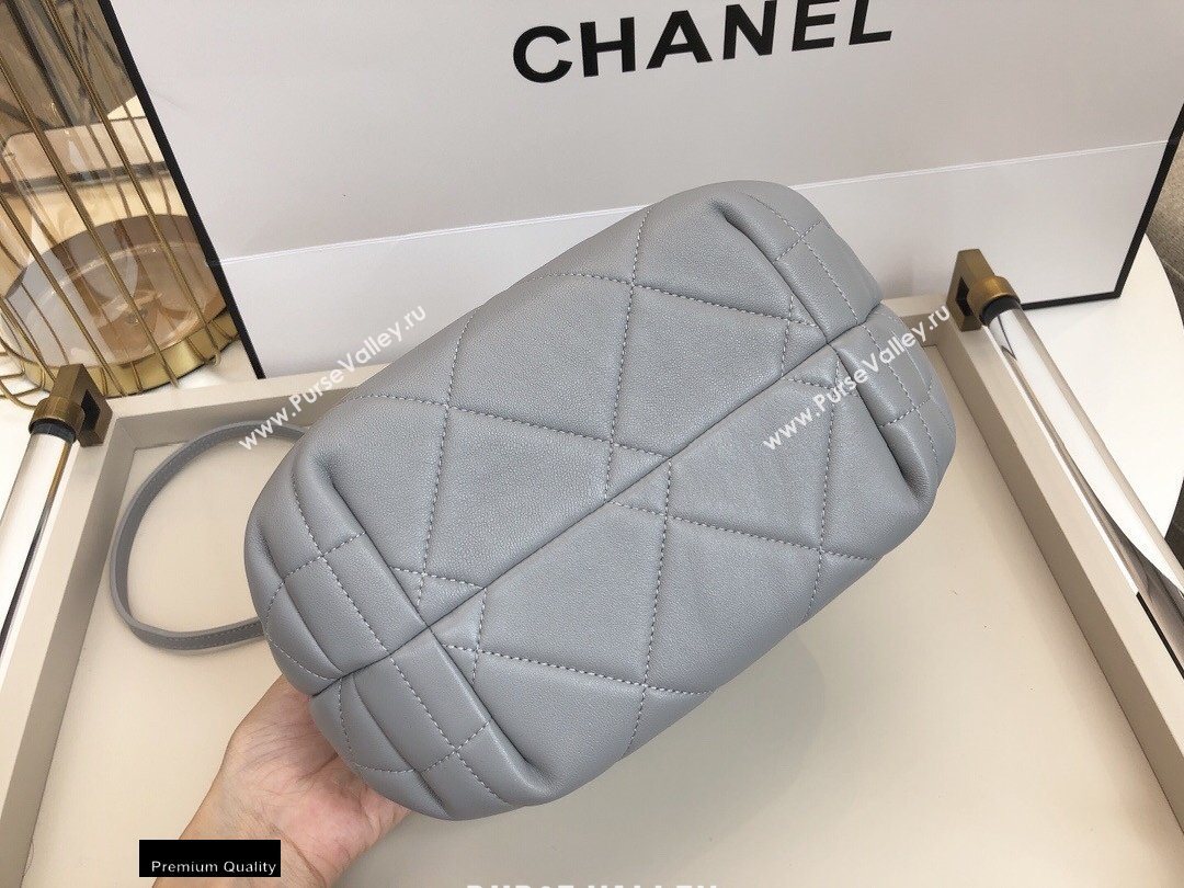 Chanel Quilted Small Drawstring Bucket Bag AS1801 Gray 2020 (smjd-20091706)