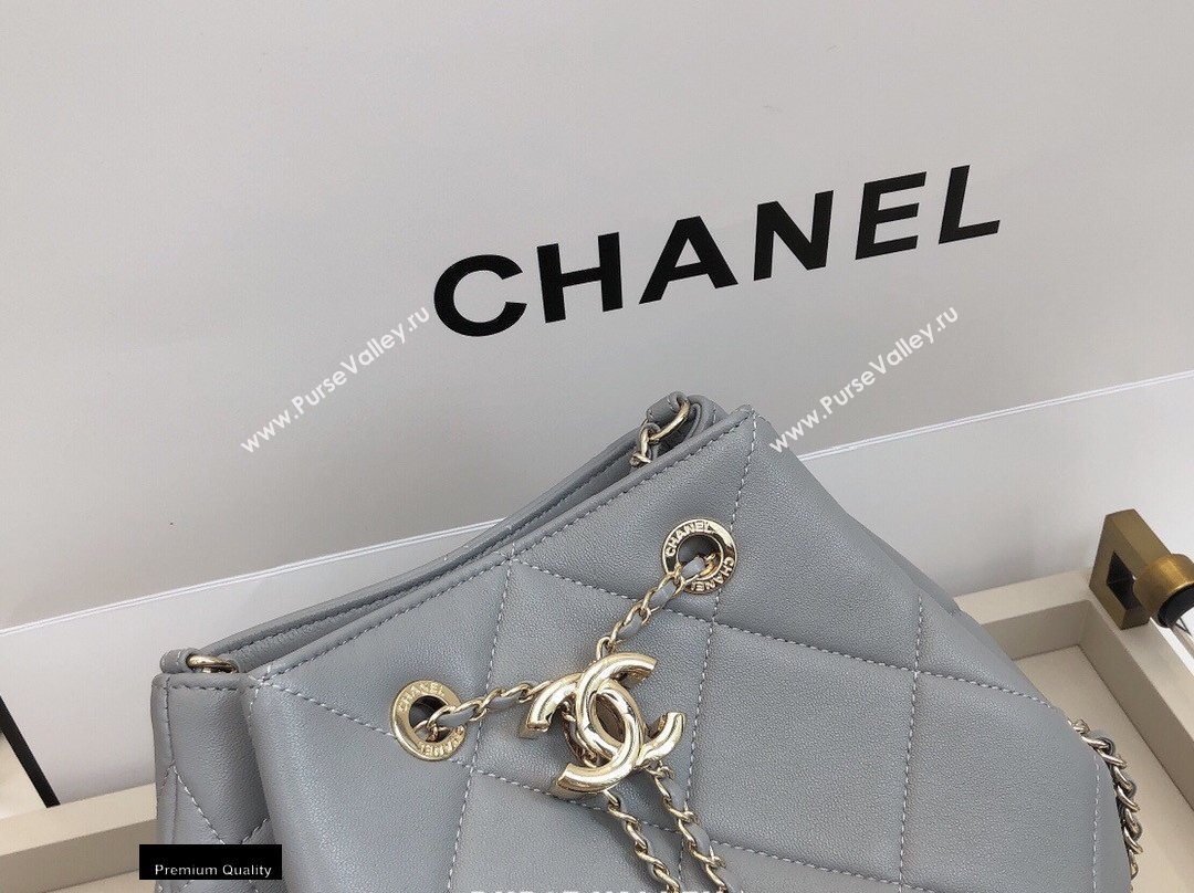 Chanel Quilted Small Drawstring Bucket Bag AS1801 Gray 2020 (smjd-20091706)