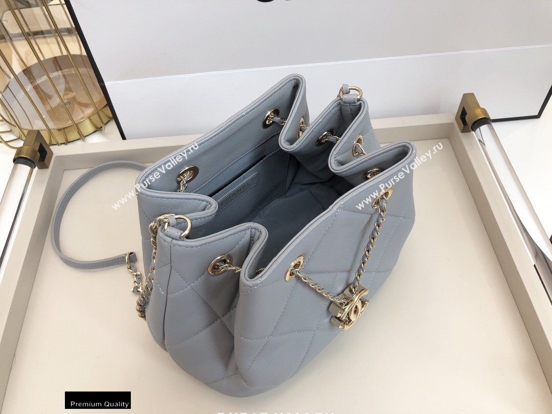 Chanel Quilted Small Drawstring Bucket Bag AS1801 Gray 2020 (smjd-20091706)