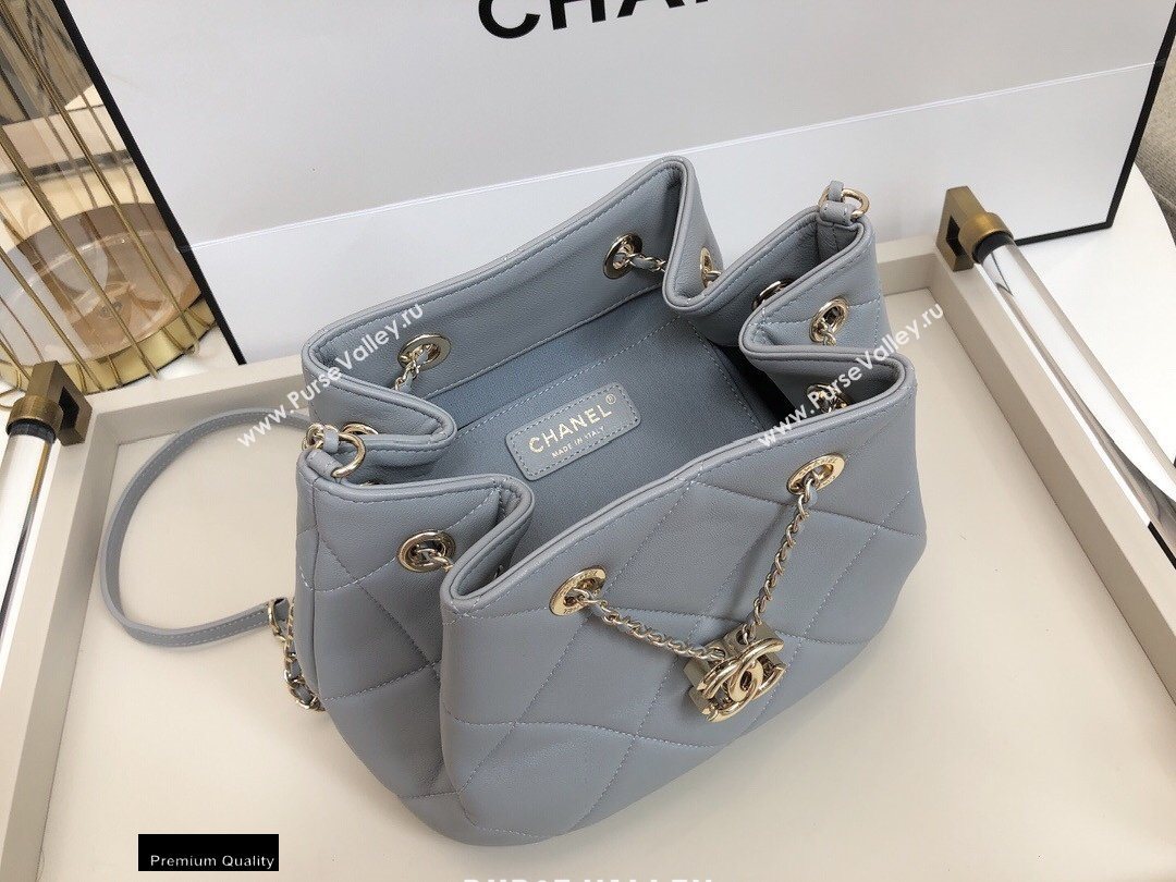 Chanel Quilted Small Drawstring Bucket Bag AS1801 Gray 2020 (smjd-20091706)