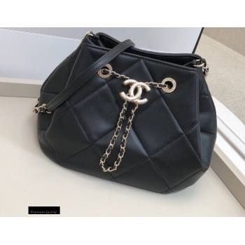 Chanel Quilted Small Drawstring Bucket Bag AS1801 Black 2020 (smjd-20091705)