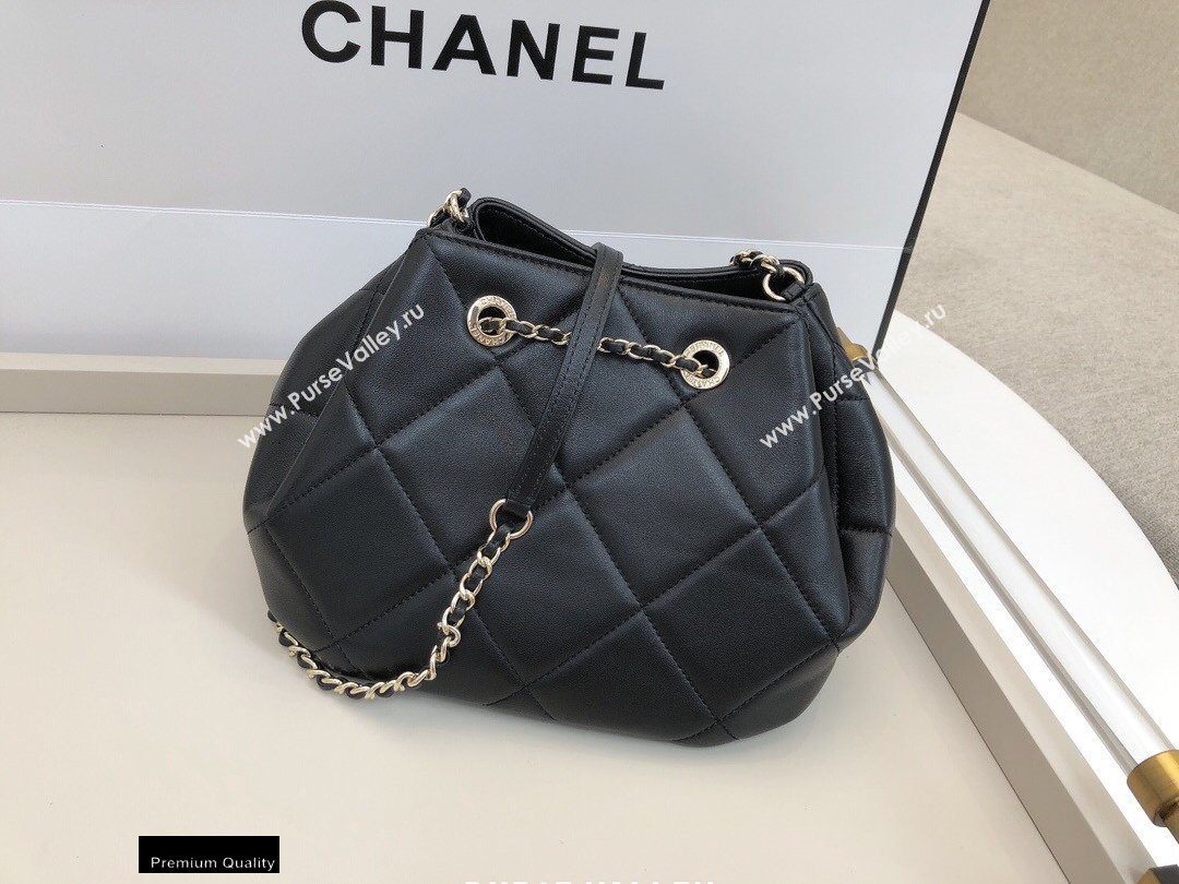 Chanel Quilted Small Drawstring Bucket Bag AS1801 Black 2020 (smjd-20091705)