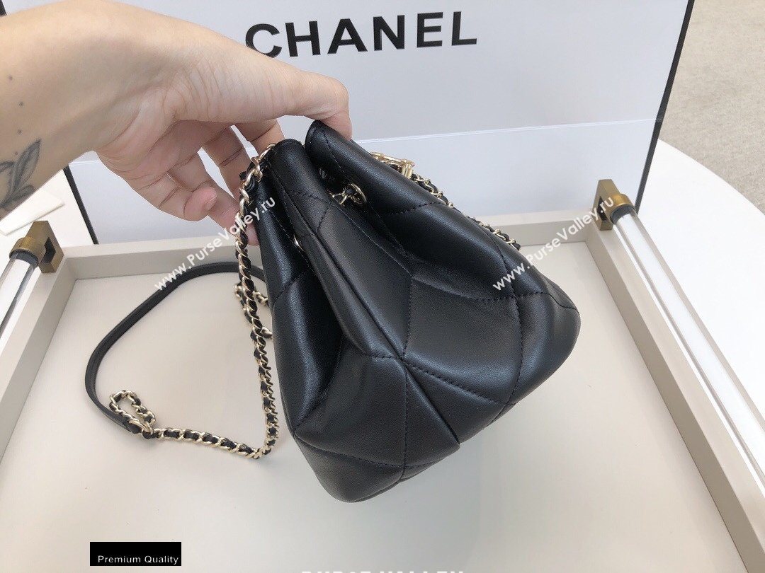 Chanel Quilted Small Drawstring Bucket Bag AS1801 Black 2020 (smjd-20091705)