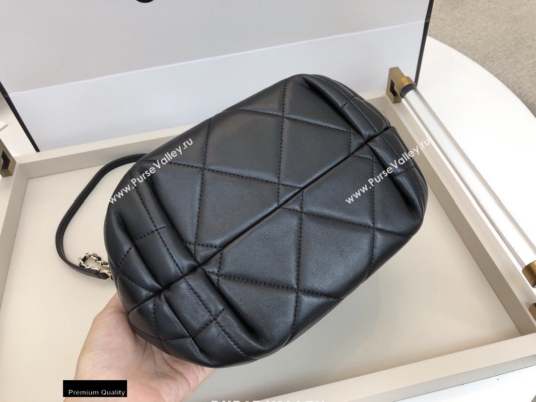 Chanel Quilted Small Drawstring Bucket Bag AS1801 Black 2020 (smjd-20091705)