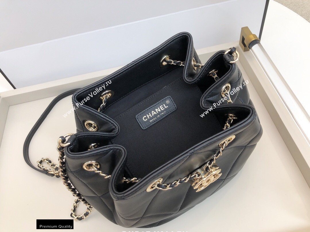 Chanel Quilted Small Drawstring Bucket Bag AS1801 Black 2020 (smjd-20091705)