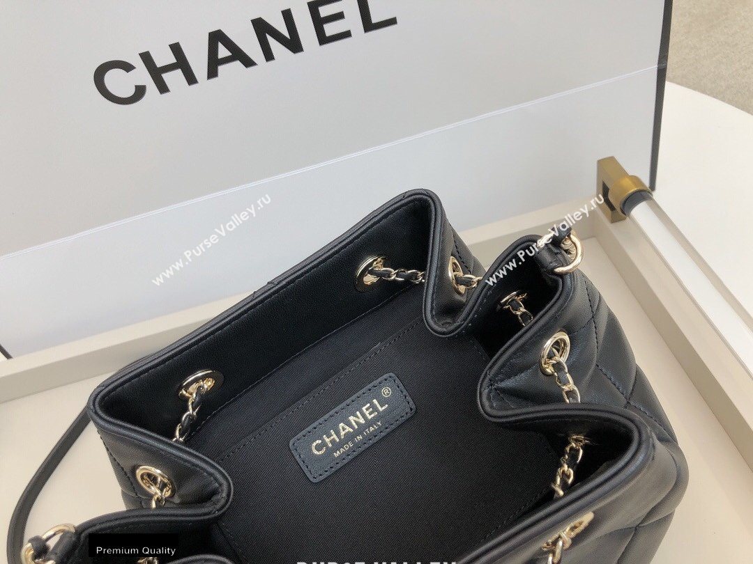 Chanel Quilted Small Drawstring Bucket Bag AS1801 Black 2020 (smjd-20091705)