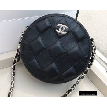 Chanel Shiny Crumpled Goatskin Round Clutch with Chain Bag Black 2020 (smjd-20091852)