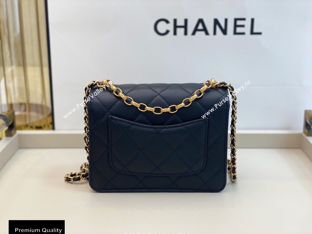 Chanel Lambskin with Onyx and Pearls Mini Flap Bag AS1889 Black 2020 (smjd-20091725)