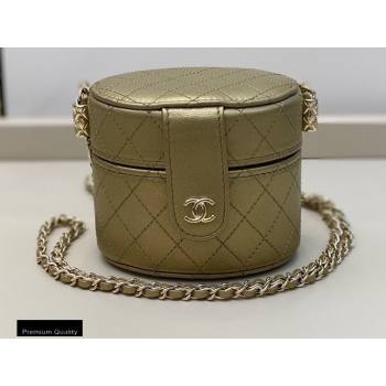 Chanel Metallic Lambskin Small Clutch with Chain Vanity Case Bag AP1573 Gold 2020 (smjd-20091808)