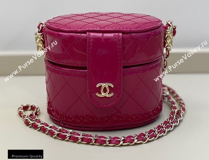 Chanel Metallic Lambskin Small Clutch with Chain Vanity Case Bag AP1573 Fuchsia 2020 (smjd-20091807)