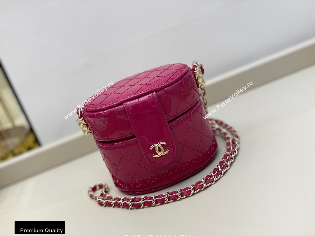 Chanel Metallic Lambskin Small Clutch with Chain Vanity Case Bag AP1573 Fuchsia 2020 (smjd-20091807)