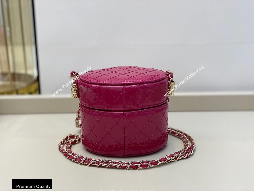 Chanel Metallic Lambskin Small Clutch with Chain Vanity Case Bag AP1573 Fuchsia 2020 (smjd-20091807)