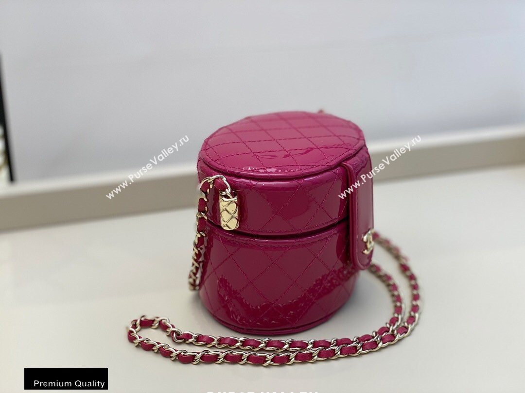 Chanel Metallic Lambskin Small Clutch with Chain Vanity Case Bag AP1573 Fuchsia 2020 (smjd-20091807)