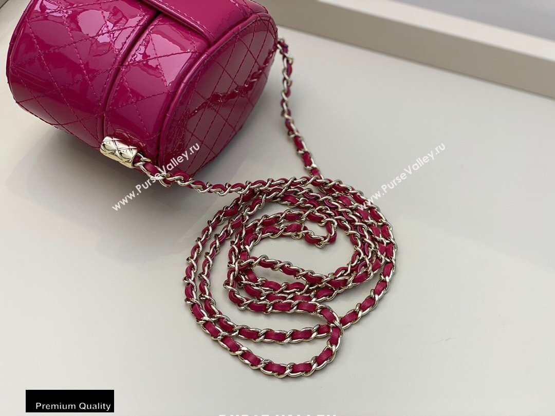 Chanel Metallic Lambskin Small Clutch with Chain Vanity Case Bag AP1573 Fuchsia 2020 (smjd-20091807)