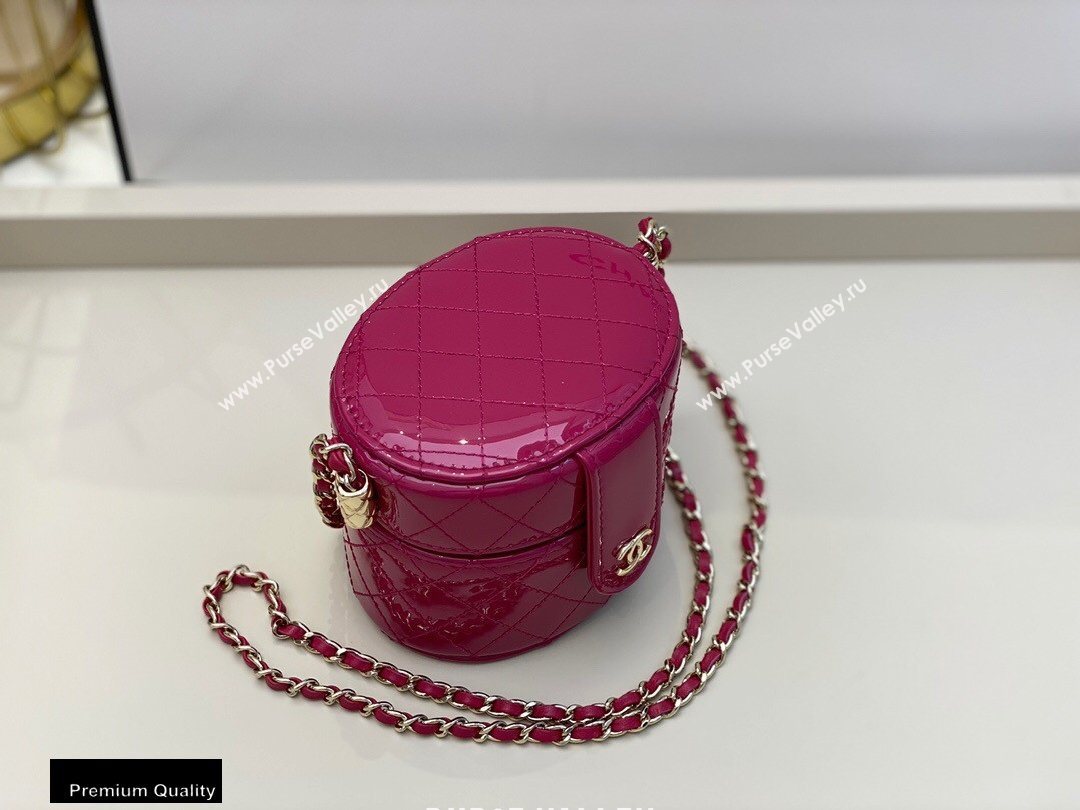 Chanel Metallic Lambskin Small Clutch with Chain Vanity Case Bag AP1573 Fuchsia 2020 (smjd-20091807)