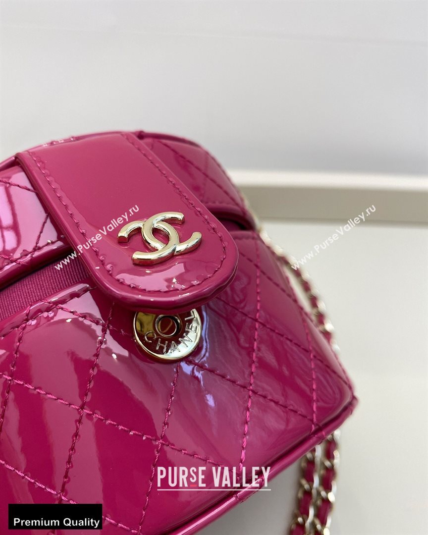 Chanel Metallic Lambskin Small Clutch with Chain Vanity Case Bag AP1573 Fuchsia 2020 (smjd-20091807)