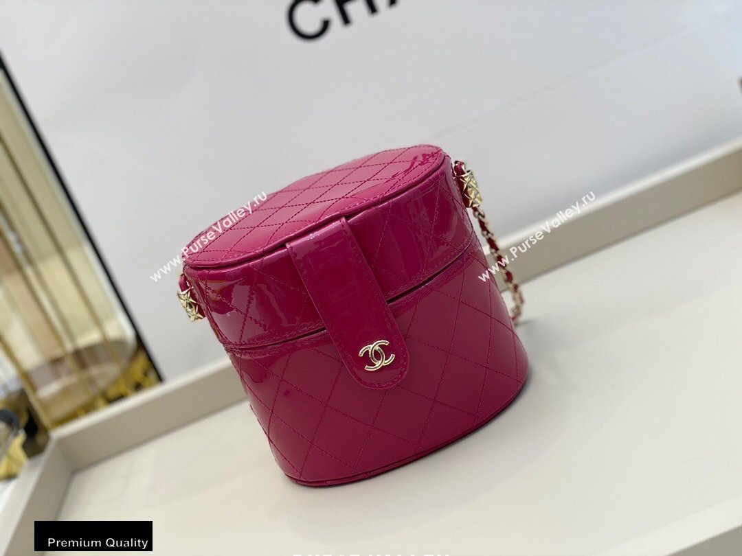 Chanel Metallic Lambskin Clutch with Chain Vanity Case Bag AP1616 Fuchsia 2020 (smjd-20091803)