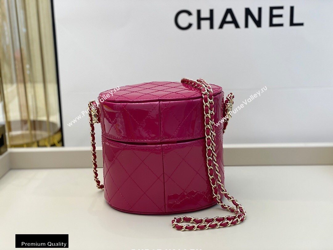 Chanel Metallic Lambskin Clutch with Chain Vanity Case Bag AP1616 Fuchsia 2020 (smjd-20091803)