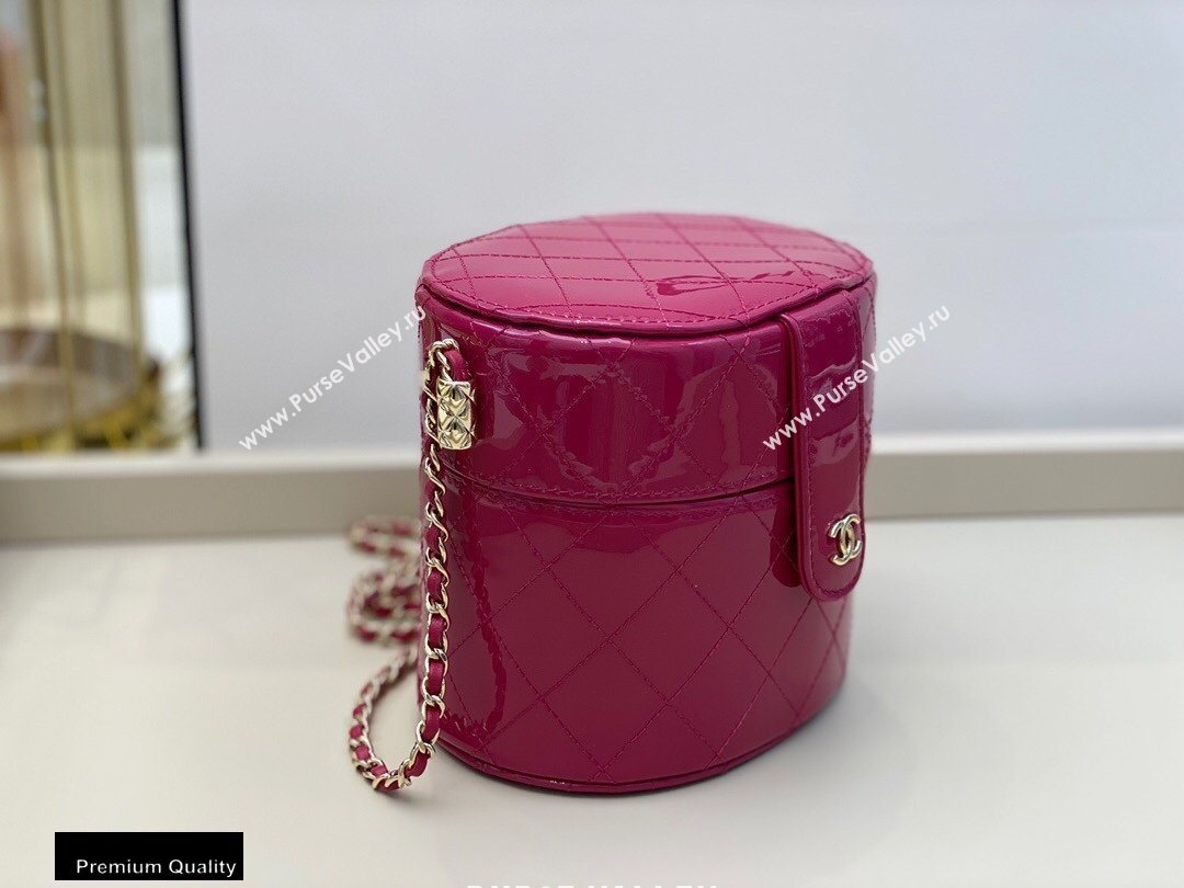 Chanel Metallic Lambskin Clutch with Chain Vanity Case Bag AP1616 Fuchsia 2020 (smjd-20091803)