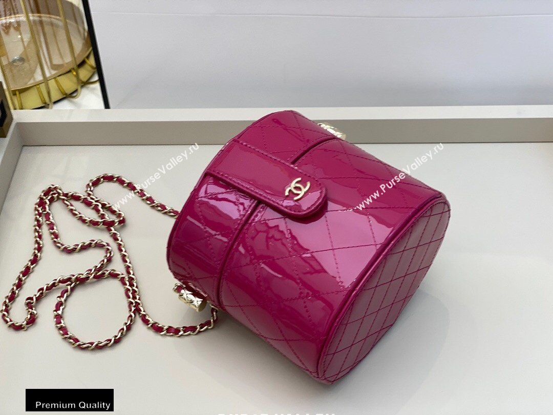 Chanel Metallic Lambskin Clutch with Chain Vanity Case Bag AP1616 Fuchsia 2020 (smjd-20091803)