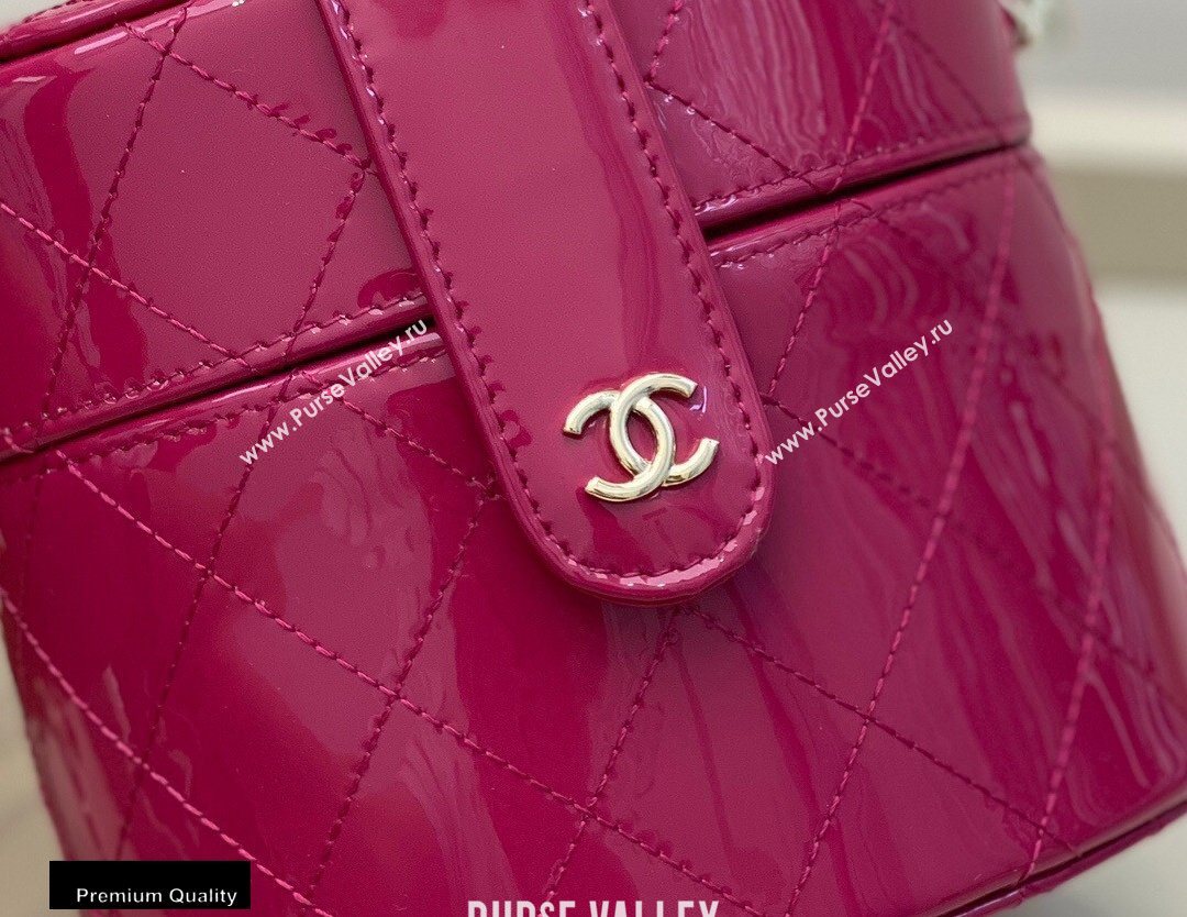 Chanel Metallic Lambskin Clutch with Chain Vanity Case Bag AP1616 Fuchsia 2020 (smjd-20091803)