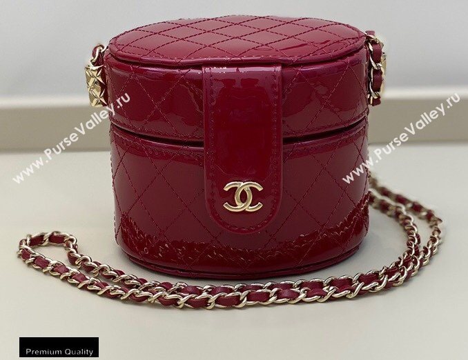 Chanel Metallic Lambskin Small Clutch with Chain Vanity Case Bag AP1573 Red 2020 (smjd-20091806)