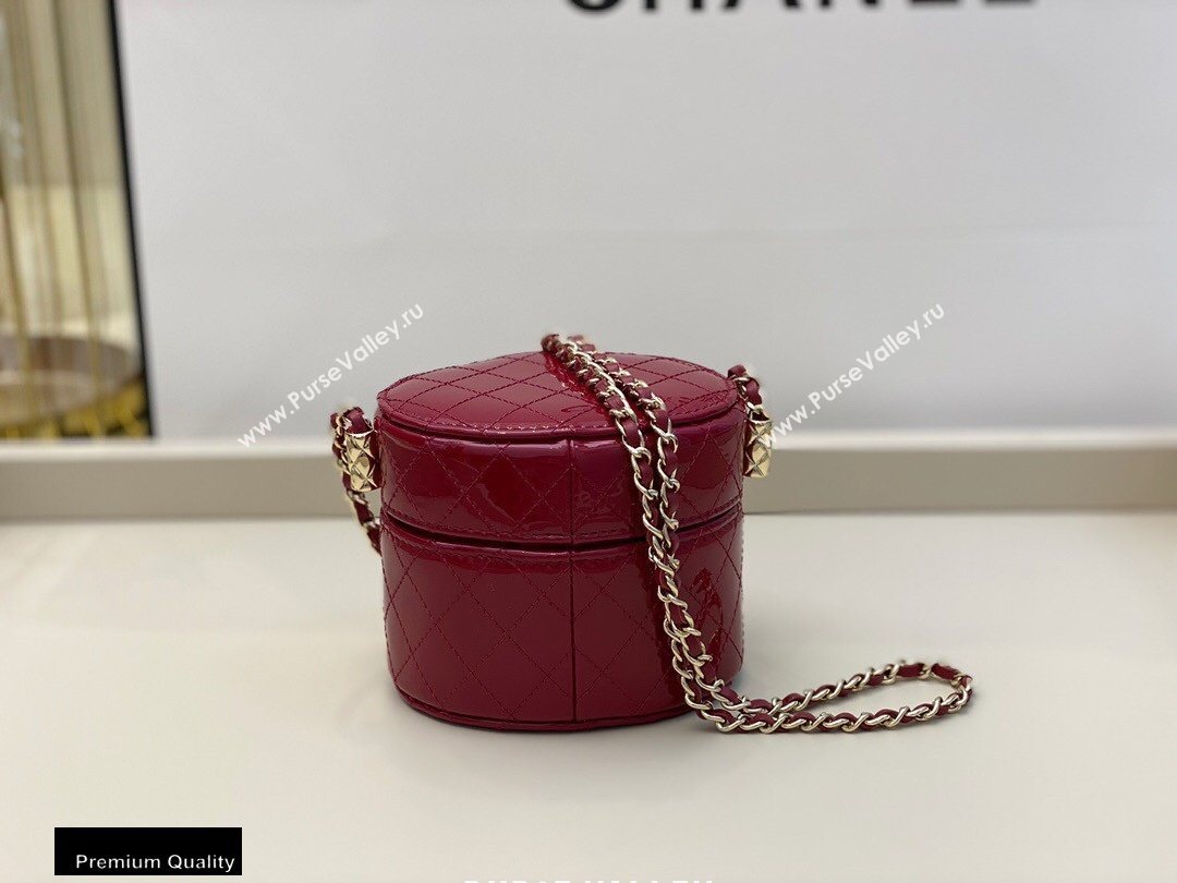 Chanel Metallic Lambskin Small Clutch with Chain Vanity Case Bag AP1573 Red 2020 (smjd-20091806)