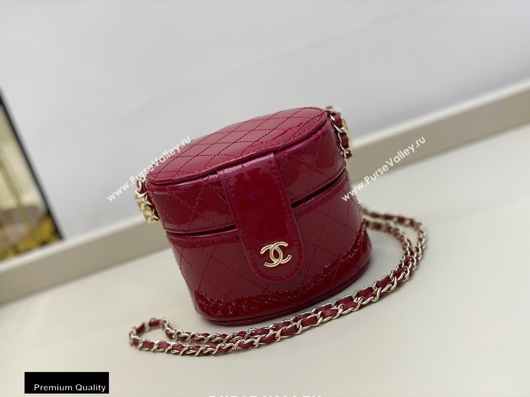 Chanel Metallic Lambskin Small Clutch with Chain Vanity Case Bag AP1573 Red 2020 (smjd-20091806)