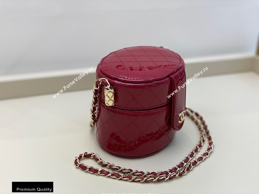 Chanel Metallic Lambskin Small Clutch with Chain Vanity Case Bag AP1573 Red 2020 (smjd-20091806)