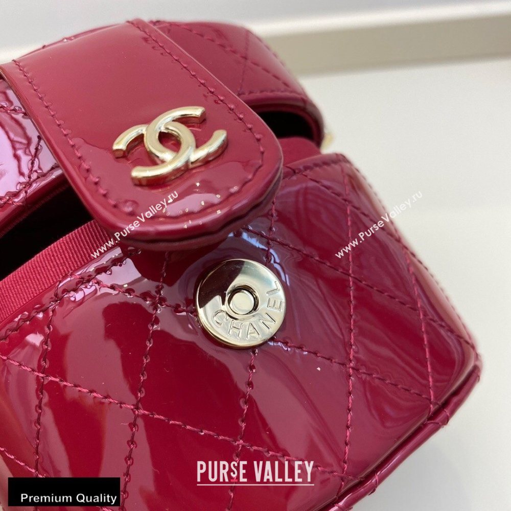 Chanel Metallic Lambskin Small Clutch with Chain Vanity Case Bag AP1573 Red 2020 (smjd-20091806)