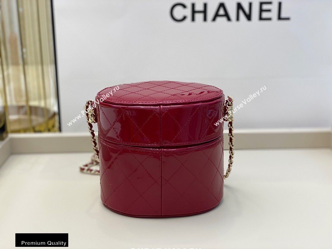 Chanel Metallic Lambskin Clutch with Chain Vanity Case Bag AP1616 Red 2020 (smjd-20091802)