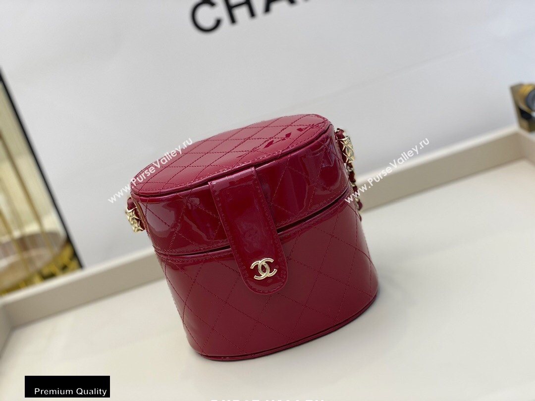 Chanel Metallic Lambskin Clutch with Chain Vanity Case Bag AP1616 Red 2020 (smjd-20091802)