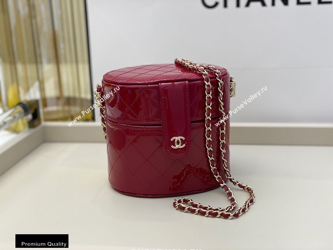 Chanel Metallic Lambskin Clutch with Chain Vanity Case Bag AP1616 Red 2020 (smjd-20091802)