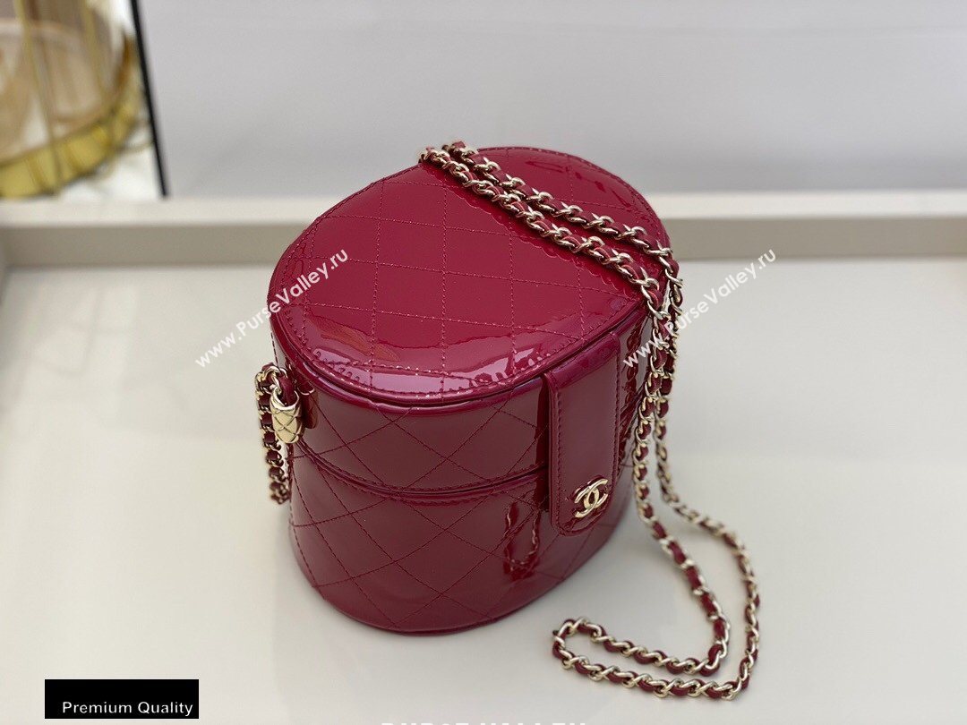 Chanel Metallic Lambskin Clutch with Chain Vanity Case Bag AP1616 Red 2020 (smjd-20091802)