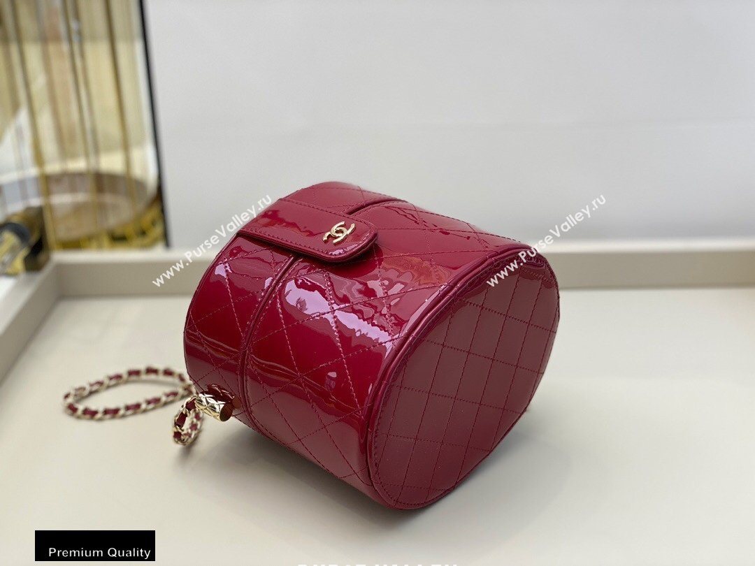 Chanel Metallic Lambskin Clutch with Chain Vanity Case Bag AP1616 Red 2020 (smjd-20091802)