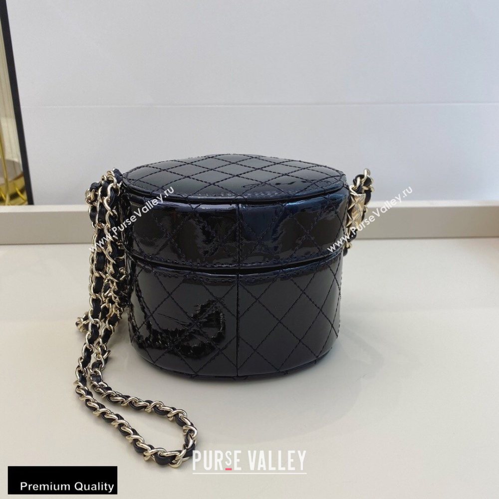 Chanel Metallic Lambskin Small Clutch with Chain Vanity Case Bag AP1573 Black 2020 (smjd-20091805)