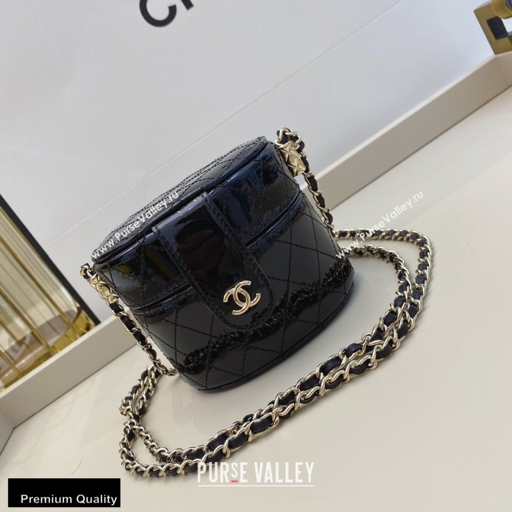 Chanel Metallic Lambskin Small Clutch with Chain Vanity Case Bag AP1573 Black 2020 (smjd-20091805)