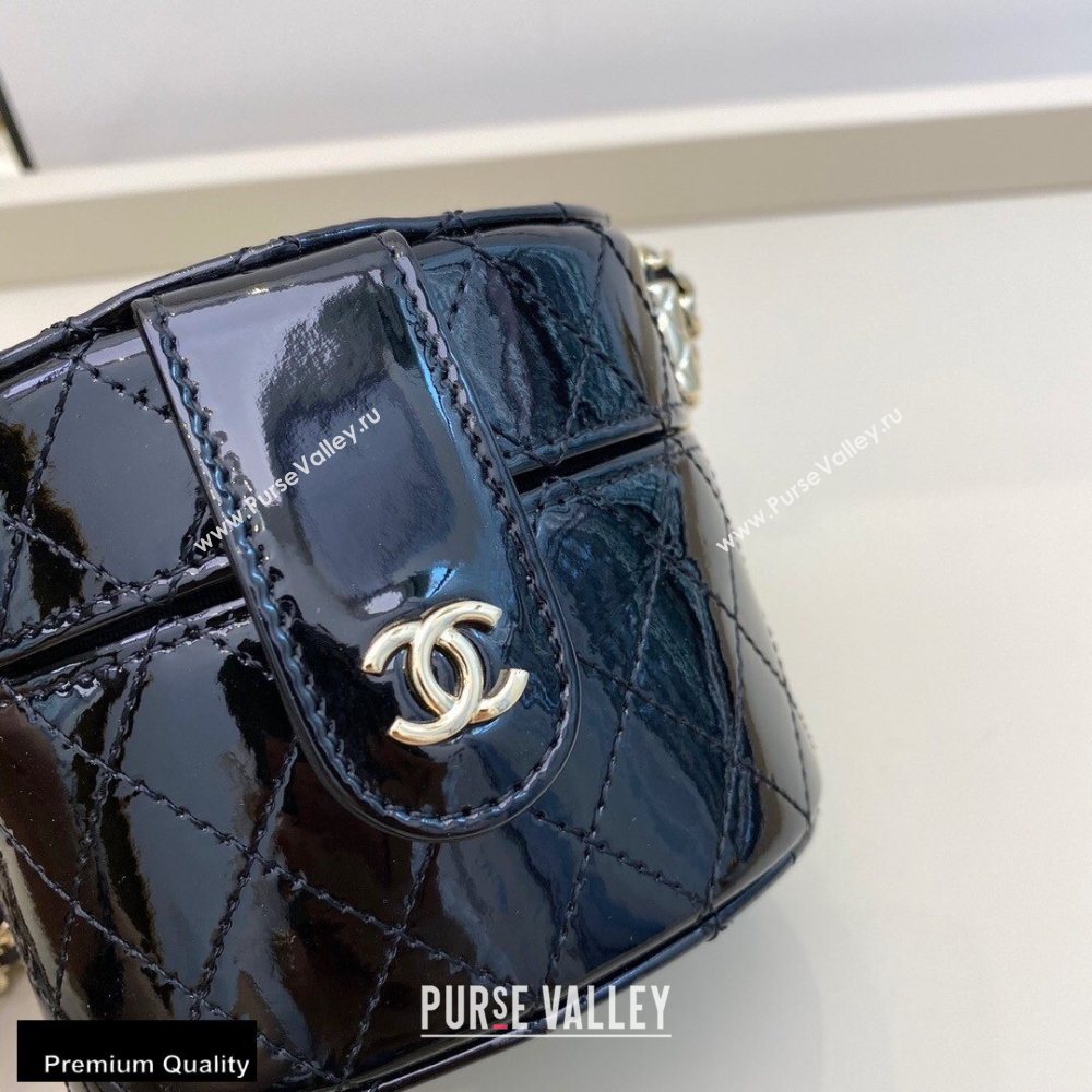 Chanel Metallic Lambskin Small Clutch with Chain Vanity Case Bag AP1573 Black 2020 (smjd-20091805)