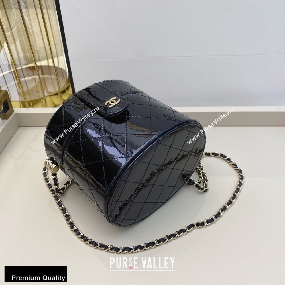 Chanel Metallic Lambskin Clutch with Chain Vanity Case Bag AP1616 Black 2020 (smjd-20091801)