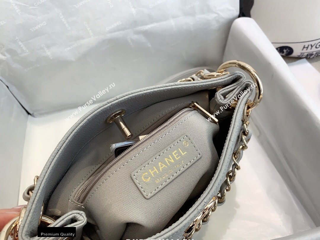 Chanel Caviar Leather Drawstring Bucket Bag Gray 2020 (smjd-20091708)