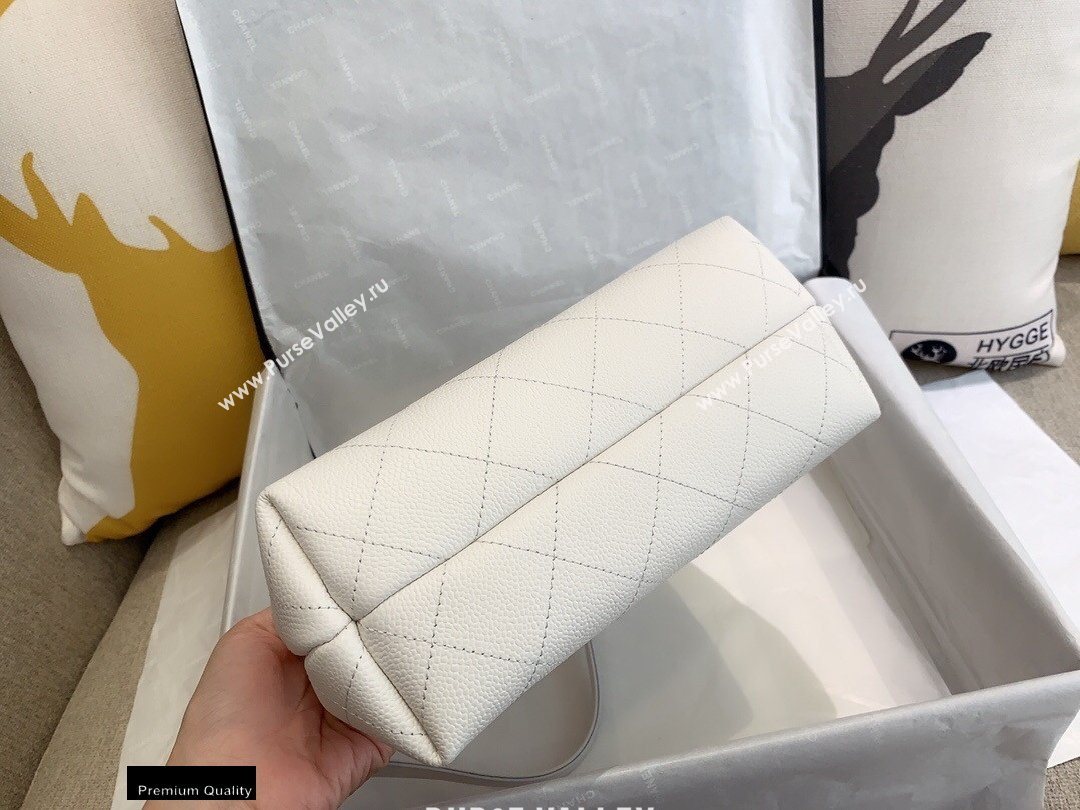 Chanel Caviar Leather Drawstring Bucket Bag White 2020 (smjd-20091710)