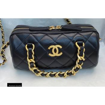 Chanel Shiny Lambskin Small Bowling Bag AS1899 Black 2020 (smjd-20091728)