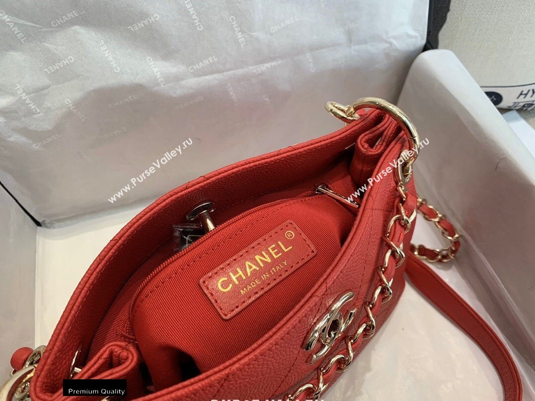 Chanel Caviar Leather Drawstring Bucket Bag Red 2020 (smjd-20091709)