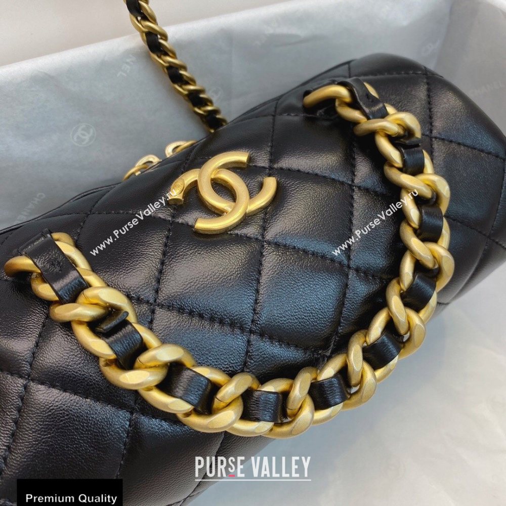 Chanel Shiny Lambskin Small Bowling Bag AS1899 Black 2020 (smjd-20091728)