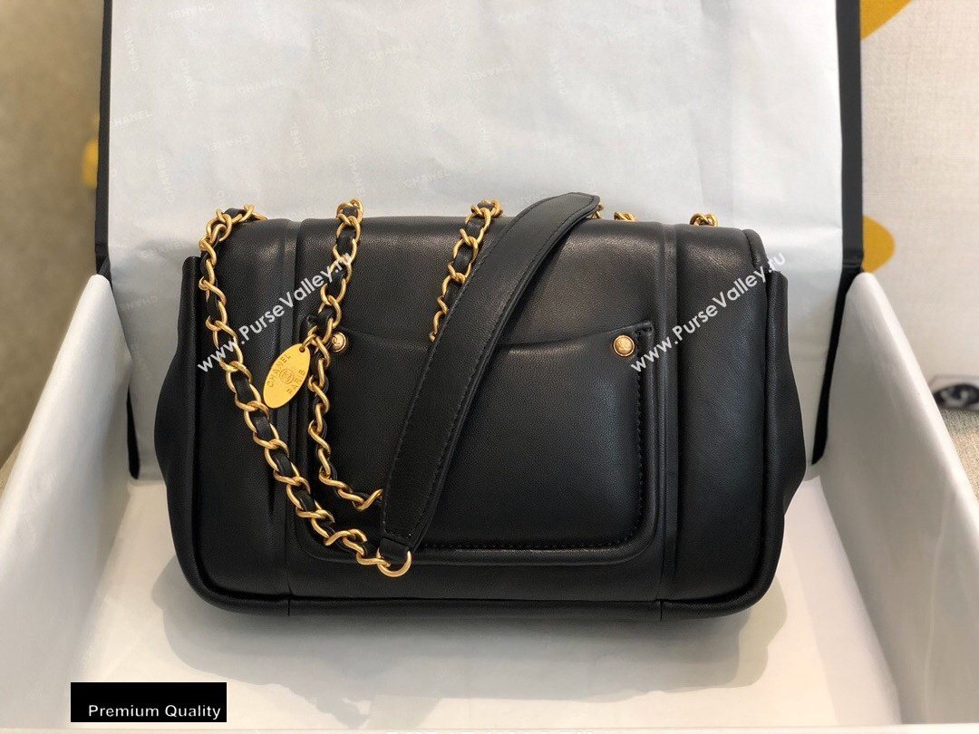 Chanel Lambskin Nude Flap Bag AS1178 Black 2020 (smjd-200918222)